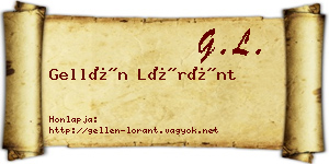 Gellén Lóránt névjegykártya